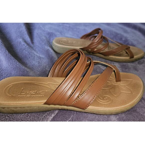 B.O.C. Alisha Sandal Light Brown Vegan Leather Women's Size 8 Slip On Comfort - Picture 2 of 6